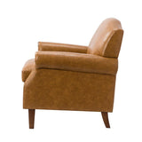 Gianfranco Vegan Leather Armchair with Sturdy Wooden Legs