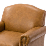 Gianfranco Vegan Leather Armchair with Sturdy Wooden Legs