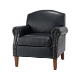 Gianfranco Vegan Leather Armchair with Sturdy Wooden Legs
