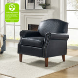 Gianfranco Vegan Leather Armchair with Sturdy Wooden Legs