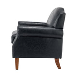 Gianfranco Vegan Leather Armchair with Sturdy Wooden Legs