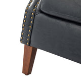 Gianfranco Vegan Leather Armchair with Sturdy Wooden Legs