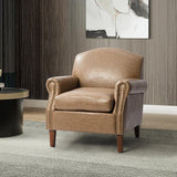 Gianfranco Vegan Leather Armchair with Sturdy Wooden Legs