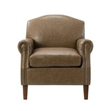 Gianfranco Vegan Leather Armchair with Sturdy Wooden Legs