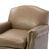 Gianfranco Vegan Leather Armchair with Sturdy Wooden Legs