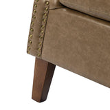 Gianfranco Vegan Leather Armchair with Sturdy Wooden Legs