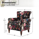 Artemisa Modern Floral Pattern Upholstered Armchair