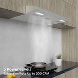 CIARRA 30 Inch Low Profile Vent Hood Under Cabinet Range Hood Ventless CAS75918B-OW