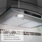 CIARRA 30 inch Glass Wall Mount Range Hood with Delay Shut off 3-speed Extraction CAS75502-OW