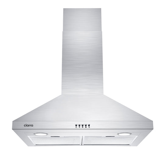 CIARRA 30 Inch Wall Mount Chimney Range Hood CAS75206P-OW
