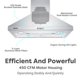 CIARRA 30 Inch Wall Mount Chimney Range Hood CAS75206P-OW