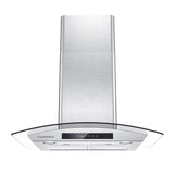 CIARRA 30 inch Glass Wall Mount Range Hood with Delay Shut off 3-speed Extraction CAS75502-OW