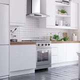 CIARRA 30 inch Glass Wall Mount Range Hood with Delay Shut off 3-speed Extraction CAS75502-OW