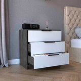 Tuhome Kaia 3 Drawers Dresser with Spacious Storage, Modern Superior Top for Décor, Functional Bedroom Organizer for Clothing and Essentials, Contemporary Space-Saving Furniture with Smooth Metal Hardware