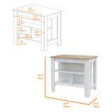 Oslo 2 Piece Kitchen Set, Kicthen Island + Kitchen Cart
