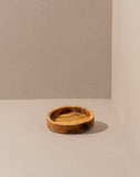 Versatile Olive Wood Bottle Stand and Snack Bowl