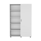 Eco 72" High 6-tier Shelf One-Door Cabinet Armoire with Two Hanging Rods