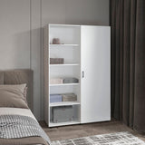Eco 72" High 6-tier Shelf One-Door Cabinet Armoire with Two Hanging Rods