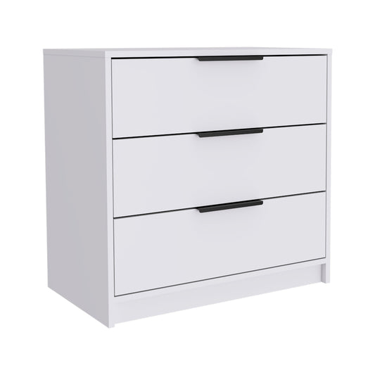 Tuhome Kaia 3 Drawers Dresser with Spacious Storage, Modern Superior Top for Décor, Functional Bedroom Organizer for Clothing and Essentials, Contemporary Space-Saving Furniture with Smooth Metal Hardware