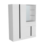 Kamelot Practical and Elegant Freestanding Armoire Wardrobe Double Door Design with Spacious Interior Featuring Hanging Rod and Interior Shelving for Comprehensive Bedroom Storage Solution