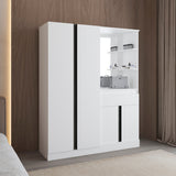 Kamelot Practical and Elegant Freestanding Armoire Wardrobe Double Door Design with Spacious Interior Featuring Hanging Rod and Interior Shelving for Comprehensive Bedroom Storage Solution