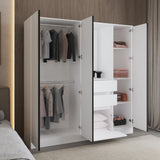 Kamelot Practical and Elegant Freestanding Armoire Wardrobe Double Door Design with Spacious Interior Featuring Hanging Rod and Interior Shelving for Comprehensive Bedroom Storage Solution