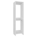 Eco Closet 2-Rod Wardrobe Organizer, Double Hanging Sections with Open Shelf, Space-Saving Freestanding Closet System, Engineered Wood