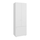 Home 3-Door Closet System with Five Interior Shelves and Hanging Rod, Freestanding Bedroom Storage Organizer, Clothes and Shoes Organizer for Utility or Laundry Rooms, Modern Wardrobe Furniture
