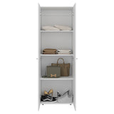 Home 2 Door Closet System, Four Fixed Shelves, Compact Wardrobe for Bedroom Organization, Laundry Room Organization, Utility Room Organization, Freestanding Storage Furniture