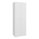 Home 2-Door Closet System Armoire with Hanging Rod and Storage Shelf, Modern Bedroom Organization Storage, Space-Saving Wardrobe for Jackets, Dresses, and Folded Garments in Contemporary Bedrooms
