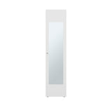 Home Linen Freestanding Tall Cabinet with Single Door with One Mirror and 4 Horizontal Storage Shelves, Cabinet for Bathroom, Bedroom or Laundry Room