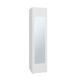 Home Linen Freestanding Tall Cabinet with Single Door with One Mirror and 4 Horizontal Storage Shelves, Cabinet for Bathroom, Bedroom or Laundry Room