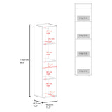 Home Linen Freestanding Tall Cabinet with Single Door and 4 Horizontal Storage Shelves, Cabinet for Bathroom, Bedroom or Laundry Room