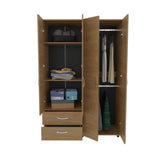 TUHOME Ankora Armoire with Four Doors, Two Spacious Drawers and Dual Hanging Rods, Multi-Compartment Storage Cabinet for Clothing, Accessories and Home Essentials, Ideal for Bedrooms, Living Rooms or Organized Entryway Spaces