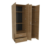 TUHOME Ankora Armoire with Four Doors, Two Spacious Drawers and Dual Hanging Rods, Multi-Compartment Storage Cabinet for Clothing, Accessories and Home Essentials, Ideal for Bedrooms, Living Rooms or Organized Entryway Spaces