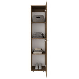 Home Linen Freestanding Tall Cabinet with Single Door and 4 Horizontal Storage Shelves, Cabinet for Bathroom, Bedroom or Laundry Room