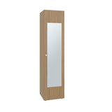 Home Linen Freestanding Tall Cabinet with Single Door with One Mirror and 4 Horizontal Storage Shelves, Cabinet for Bathroom, Bedroom or Laundry Room