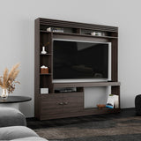 Dante 71" Freestanding Entertainment Center with TV Stand, 8 Storage Shelves, Large Bookcase Display, Two-Door Cabinet, Modern Media Console for Living Room, Home Office or TV Room Organization