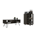 TUHOME Vassel 2-Piece Living Room Set with Storage Cabinet and Open Shelf Organizer, Modern Small-Space Furniture for Living Room, Entryway or Office, 32.32"H x 23.62"W x 14.76"D, Espresso