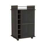 Kinsey 2 Piece Living Room Set, Bar Cart + Coffee Table, Carbon Espresso Finish