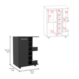 TUHOME Vassel 2-Piece Living Room Set with Storage Cabinet and Open Shelf Organizer, Modern Small-Space Furniture for Living Room, Entryway or Office, 32.32"H x 23.62"W x 14.76"D, Black/Espresso