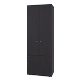 Home 6 Piece, 10 Door Closet System, Top Storage Shelves, Wide Armoire for Bedroom Storage and Organization, Natural Oak
