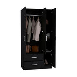 Sebree 71" High Armoire Wardrove Closet with 2 Drawers, Four Doors , Three Cabinet , Six Shelves and Hanging Rod, Bedroom Clothes Storage Cabinet Organizer