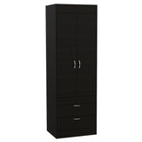 Simone Armoire, Rod, Double Door, Two Drawers, Metal Handles