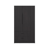 Dakota Sleek and Functional Freestanding Armoire Wardrobe Double Door Design with Spacious Interior Featuring Hanging Rod and Interior Shelving for Comprehensive Bedroom Organization