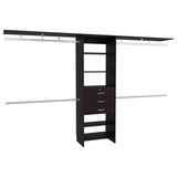 Walking Closet Plego 3, Open Wardrove for Wall With Shelves