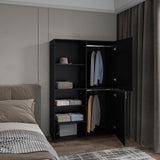 Eco Tall and Efficient Two-Door Freestanding Armoire Storage Solution Slim Vertical Design Perfect for Organizing Clothes Linens or Accessories in Tight Compact Bedroom Spaces