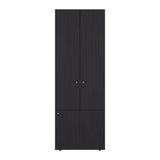 Home 3-Door Closet System with Five Interior Shelves and Hanging Rod, Freestanding Bedroom Storage Organizer, Clothes and Shoes Organizer for Utility or Laundry Rooms, Modern Wardrobe Furniture