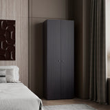Home 2 Door Closet System, Four Fixed Shelves, Compact Wardrobe for Bedroom Organization, Laundry Room Organization, Utility Room Organization, Freestanding Storage Furniture