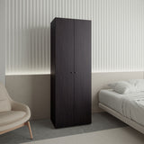 Home 2-Door Closet System Armoire with Hanging Rod and Storage Shelf, Modern Bedroom Organization Storage, Space-Saving Wardrobe for Jackets, Dresses, and Folded Garments in Contemporary Bedrooms